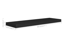 Estantes flotantes de pared 4 piezas negro 80x23,5x3,8 cm MDF
