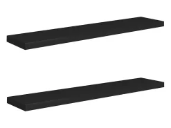 Estantes flotantes de pared 2 uds negro 120x23,5x3,8 cm MDF