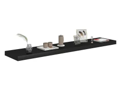 Estantes flotantes de pared 2 uds negro 120x23,5x3,8 cm MDF