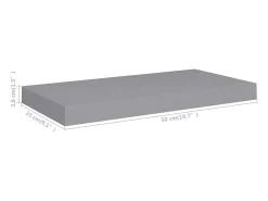 Estantes flotantes de pared 2 piezas gris 50x23x3,8 cm MDF