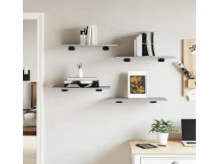 Estantes pared 4 uds madera ingeniería gris Sonoma 60x30x1,5 cm ES874344