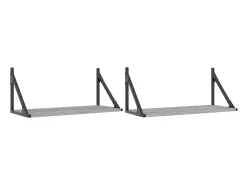 Estantes pared 2 uds madera ingeniería gris Sonoma 60x25x25,5cm ES20024