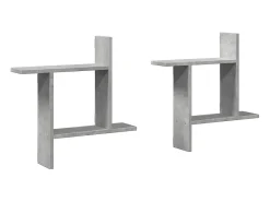 Estantes pared 2 uds madera ingeniería gris hormigón 50x12x50cm