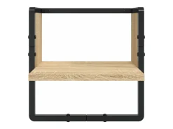 Estantes pared con barras 4 pzas madera ingeniería roble Sonoma ES107325