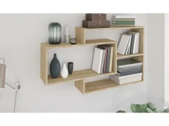 Estantes pared madera contrachapada color roble 104x20x58,5 cm