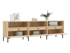 Fem Mueble de TV madera contrachapada roble Sonoma 150x30x44,5 cm