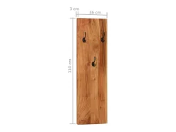 Folker Percheros de pared 2 uds madera maciza de acacia 36x3x110 cm