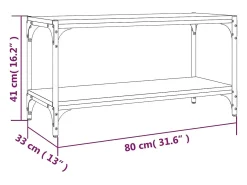 Foster City Mueble para TV contrachapada y acero gris Sonoma 80x33x41 cm