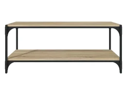 Foster City Mueble para TV contrachapada y acero roble Sonoma 100x33x41 cm