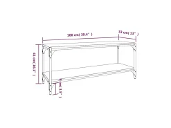 Foster City Mueble para TV contrachapada y acero roble Sonoma 100x33x41 cm