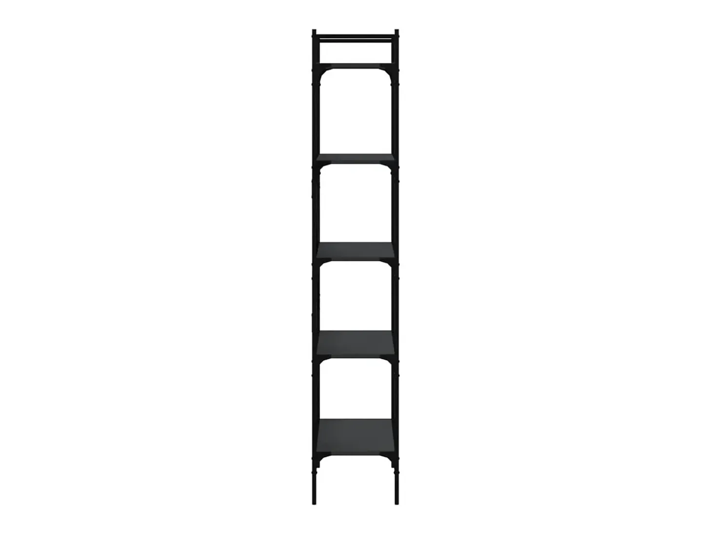 Fredrikstad Librería de 5 estantes madera de ingeniería negro 56x31,5x174cm