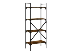 Fredrikstad Librería de 4 estantes madera roble ahumado 56x31,5x138,5 cm