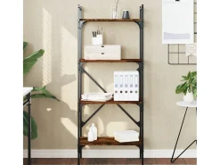 Fredrikstad Librería de 4 estantes madera roble ahumado 56x31,5x138,5 cm