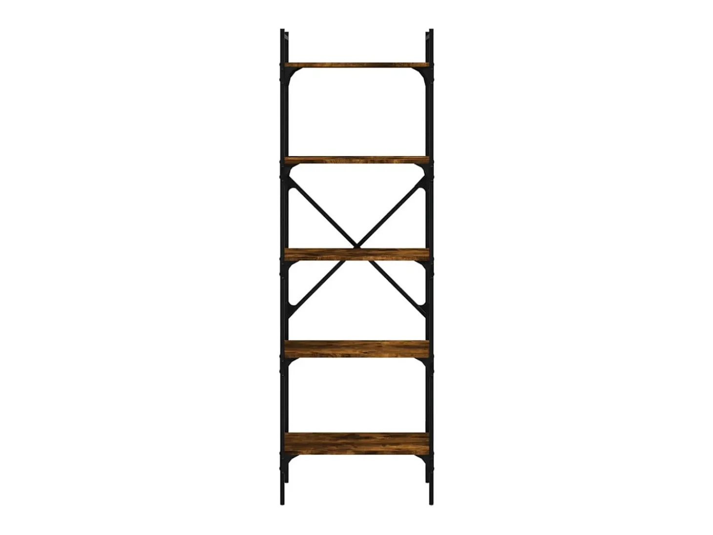 Fredrikstad Librería de 5 estantes madera roble ahumado 56x31,5x174 cm