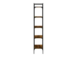 Fredrikstad Librería de 5 estantes madera roble ahumado 56x31,5x174 cm