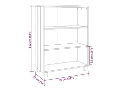 Fryvik Estantería HAMAR madera maciza pino gris claro 85x35x112 cm