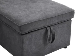 Fusio Primavera-Verano - Sofá Cama Angular 3 Plazas, Modular, Tela de Lino con Reposabrazos Portavasos - Ideal para Salón y Estancia