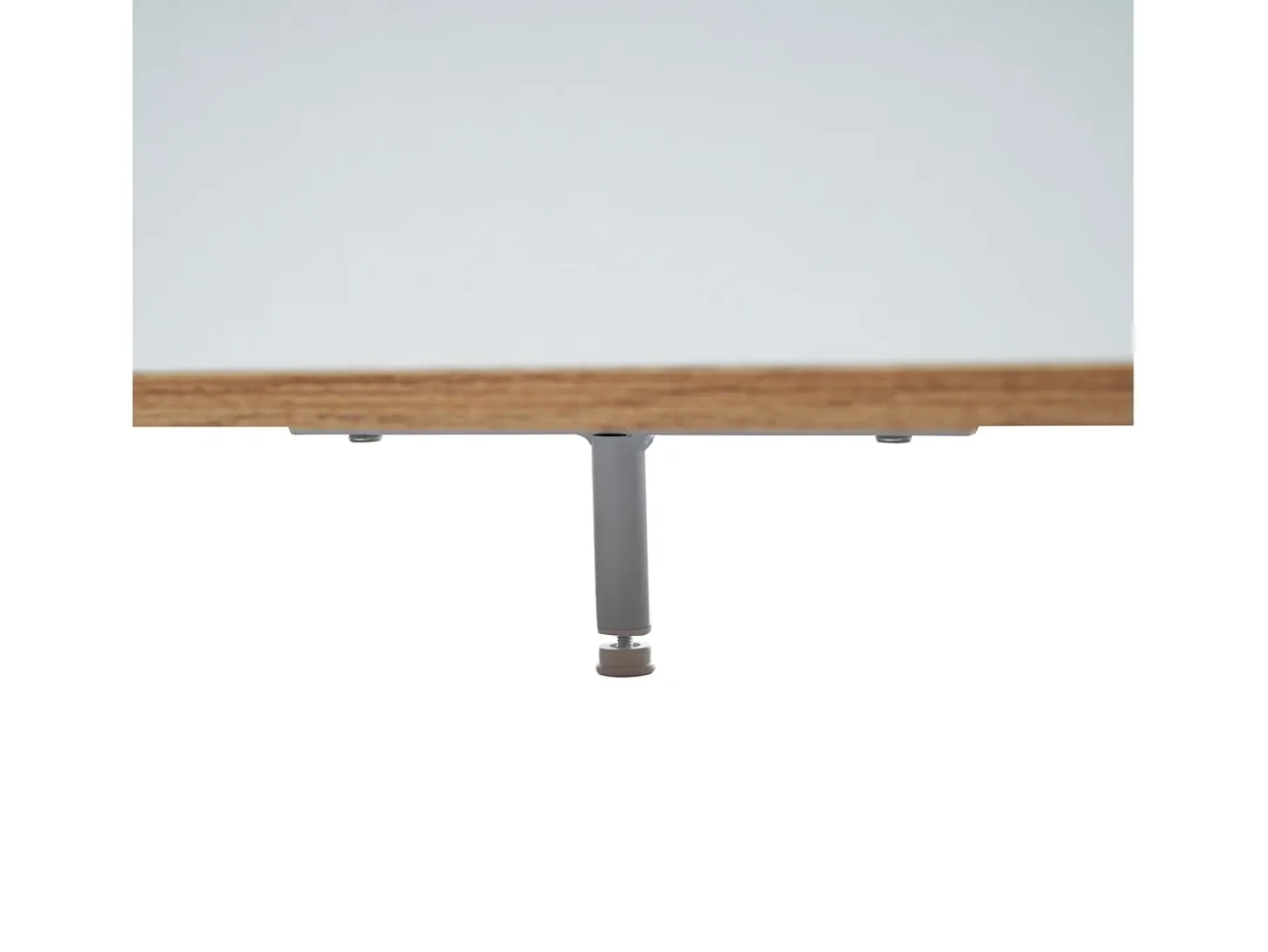 Gabinete de televisión de 5 puertas y 8 nicho, pies de madera sólida, 175x37x51cm, blanco y natural