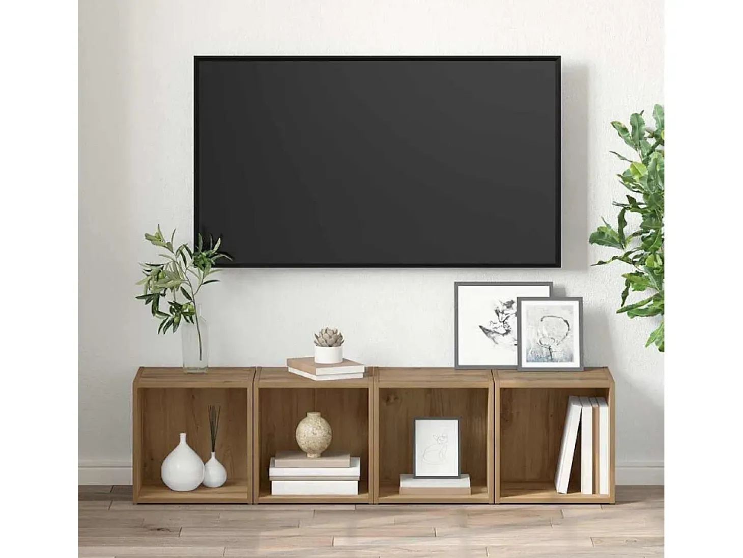 Gabinete de TV 2 pcs Marrón 37 x 35 x 37 cm