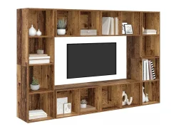 Gabinete de TV 4 pcs Marrón 37 x 37 x 142.5 cm