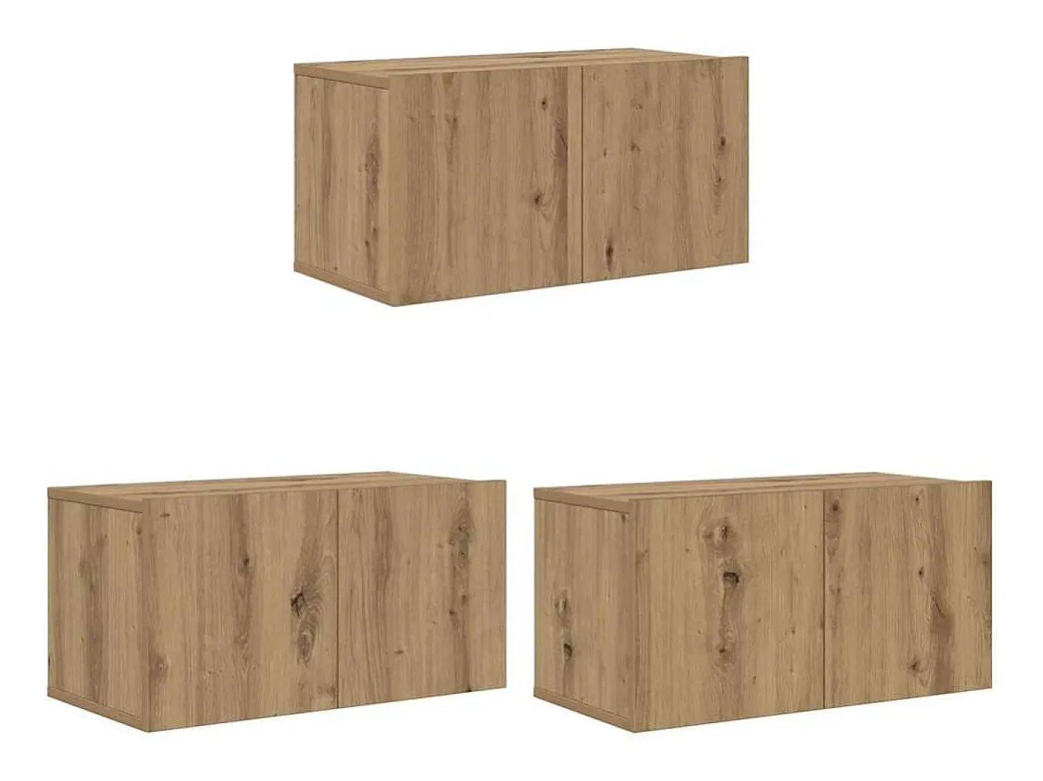 Gabinete de TV 3 pcs Marrón 60 x 30 x 30 cm