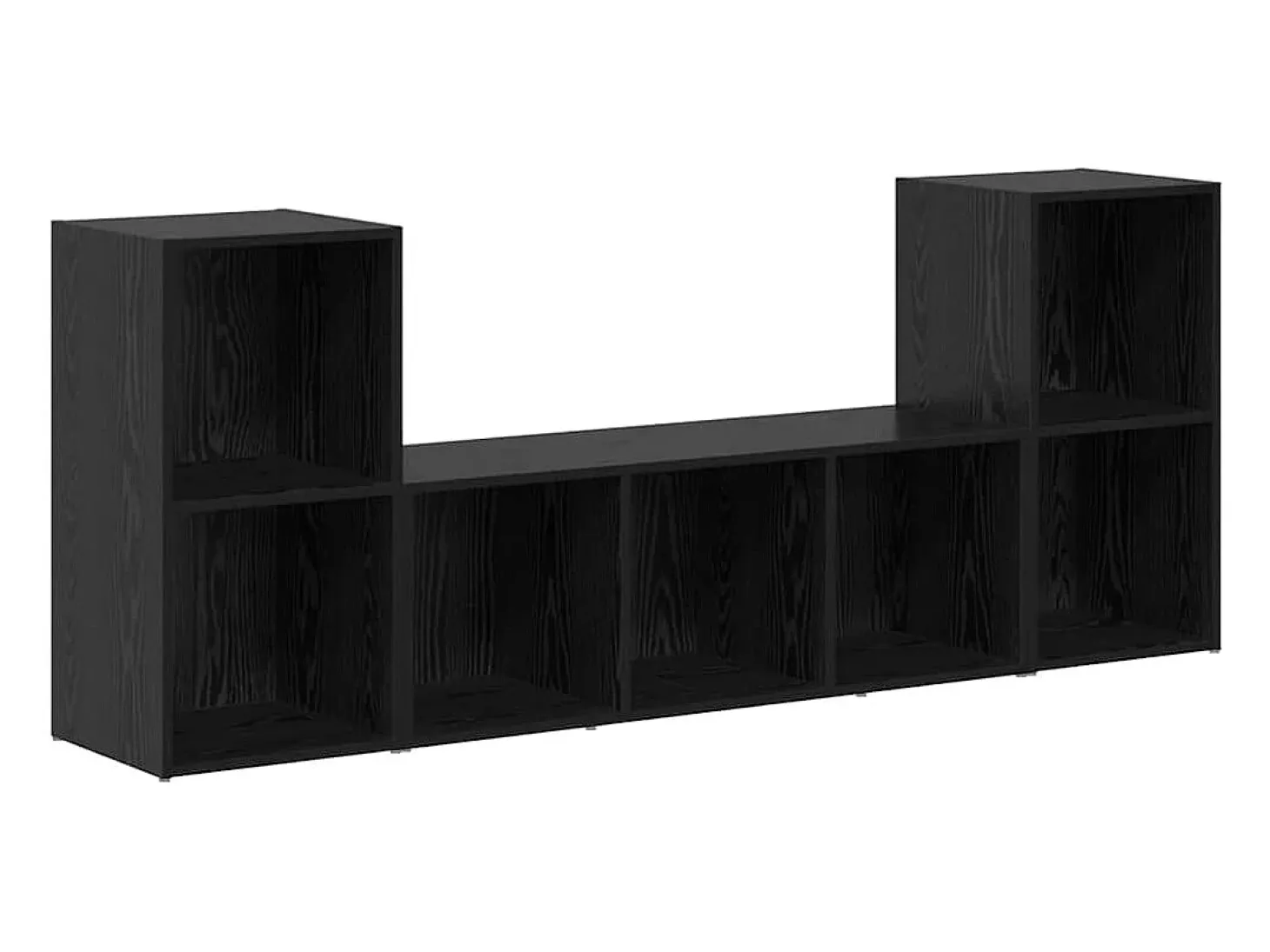 Gabinete de TV 3 pcs Negro 107 x 35 x 37 cm