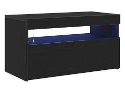 Gabinete de TV 2 pcs Negro 75 x 35 x 40 cm Madera contrachapada