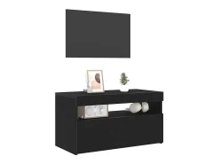 Gabinete de TV 2 pcs Negro 75 x 35 x 40 cm Madera contrachapada