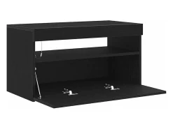 Gabinete de TV 2 pcs Negro 75 x 35 x 40 cm Madera contrachapada