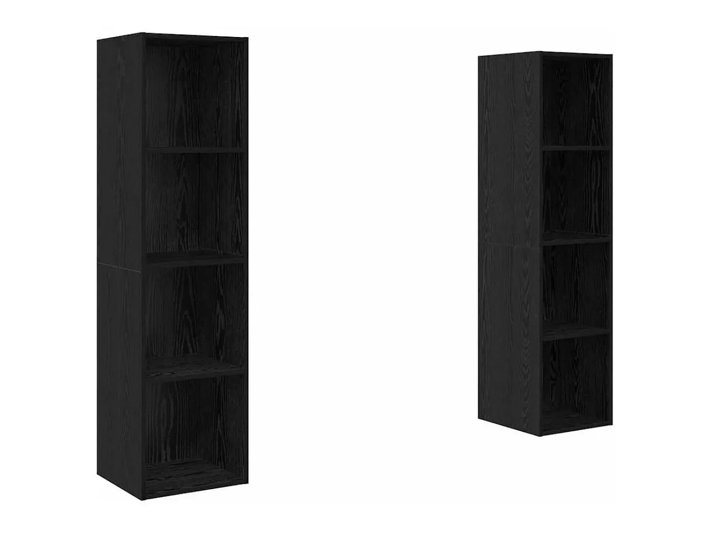 Gabinete de TV 2 pcs Negro 37 x 37 x 142.5 cm