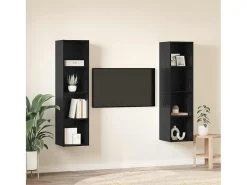 Gabinete de TV 2 pcs Negro 37 x 37 x 142.5 cm