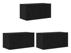 Gabinete de TV 3 pcs Negro 60 x 30 x 30 cm Madera contrachapada