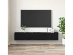 Gabinete de TV 3 pcs Negro 60 x 30 x 30 cm Madera contrachapada