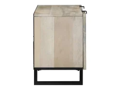 Gabinete de TV Blanco 105 x 33 x 46 cm madera maciza de mango