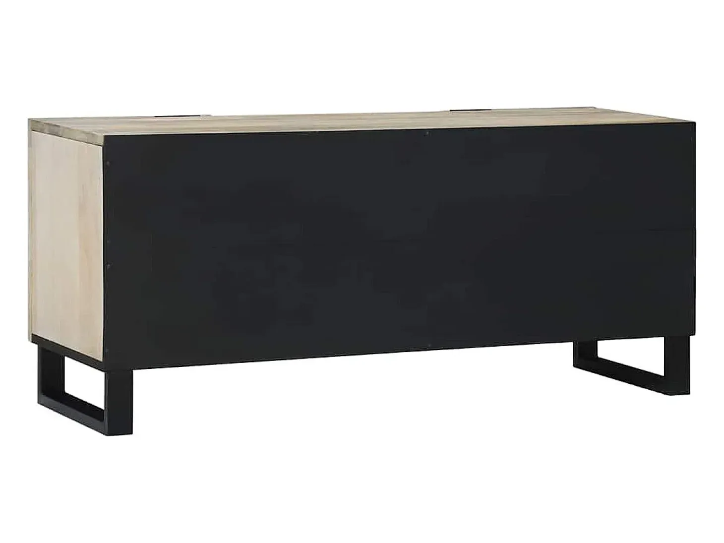 Gabinete de TV Blanco 105 x 33 x 46 cm madera maciza de mango