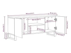 Gabinete de TV Blanco 105 x 33 x 46 cm madera maciza de mango