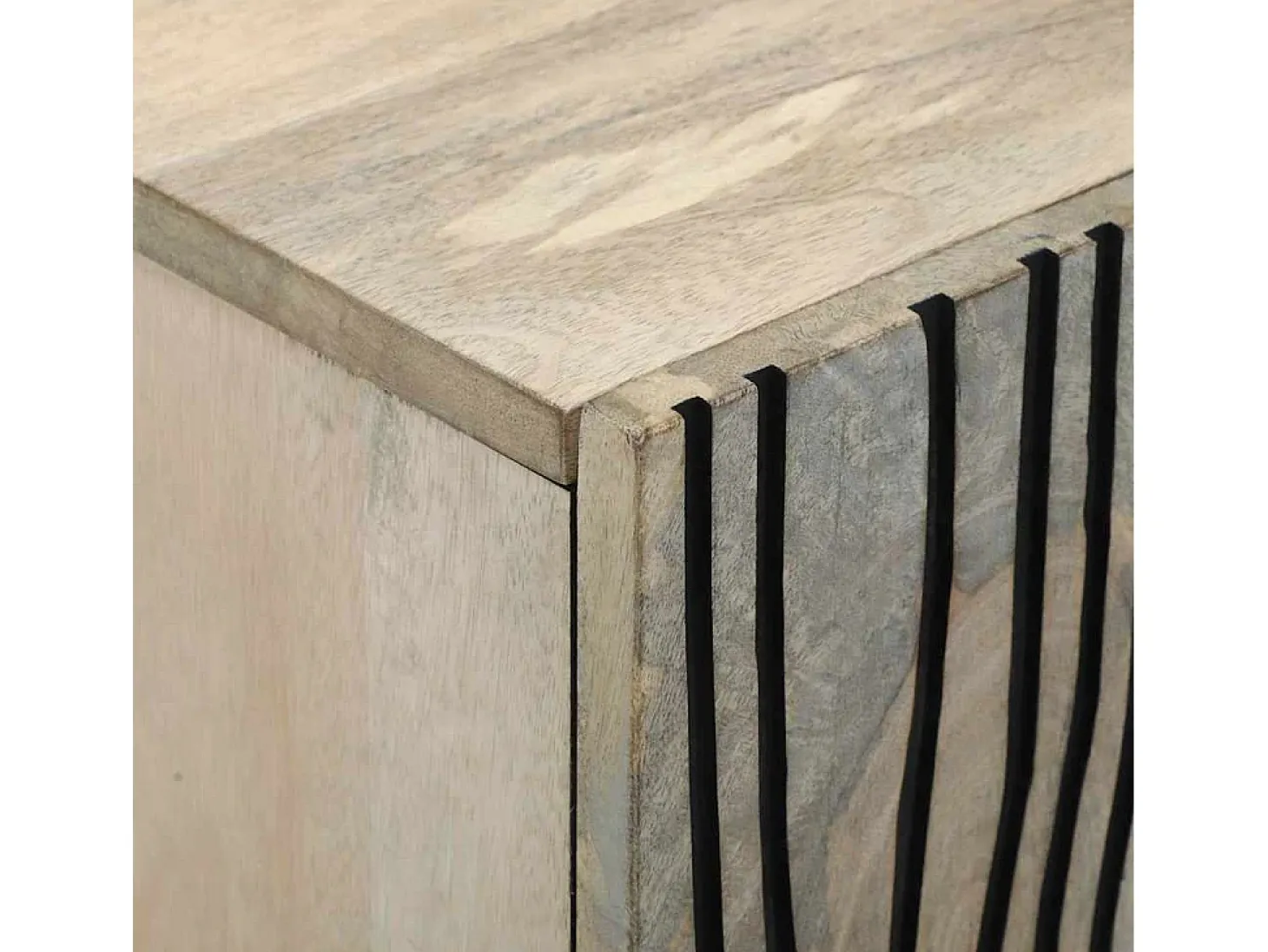Gabinete de TV Blanco 105 x 33 x 46 cm madera maciza de mango