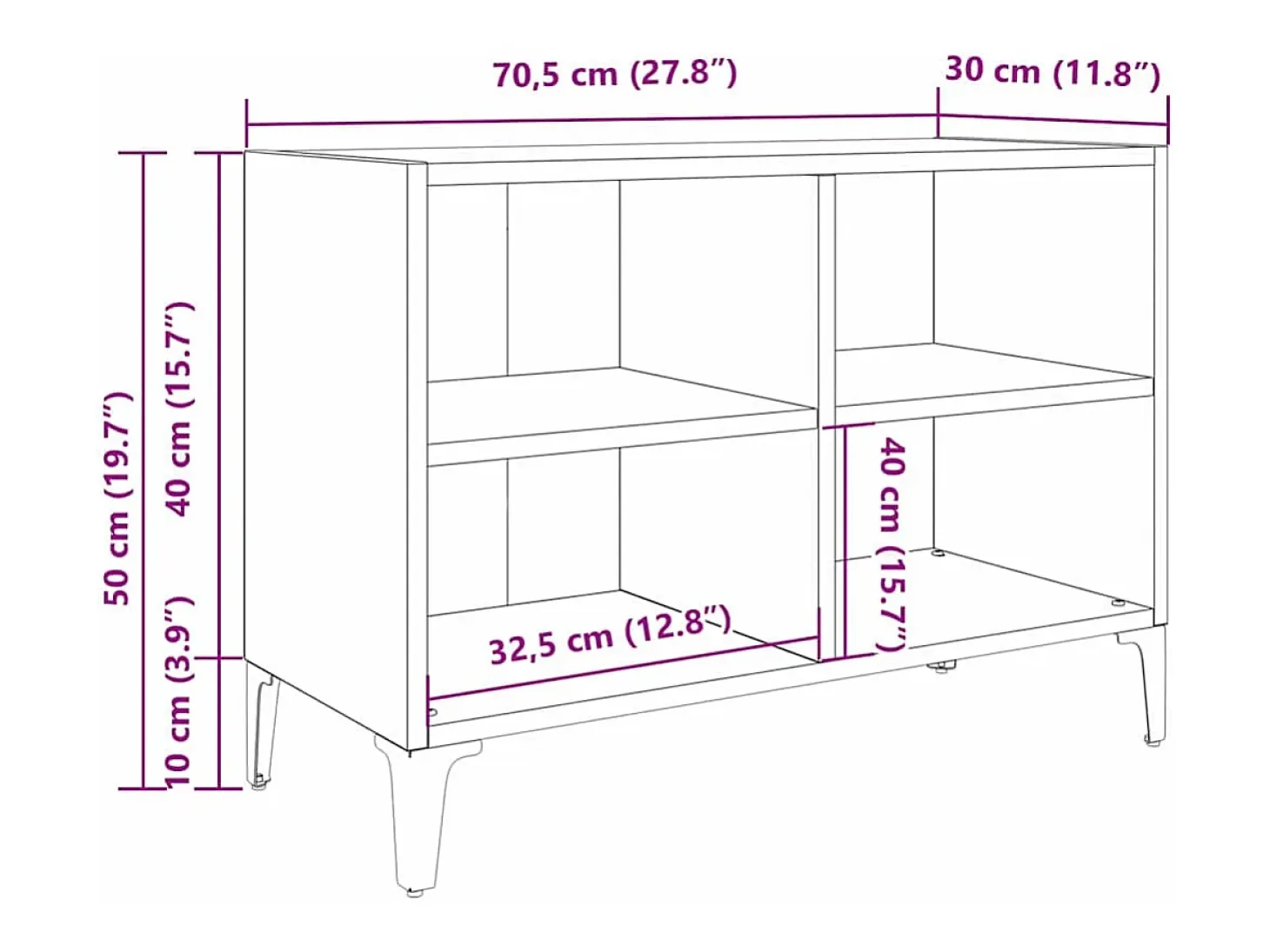 Gabinete de TV Marrón 69.5 x 30 x 50 cm Madera contrachapada