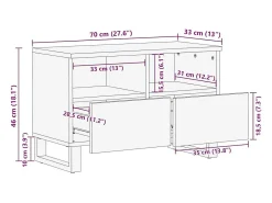 Gabinete de TV Marrón 70 x 33 x 46 cm madera maciza de mango
