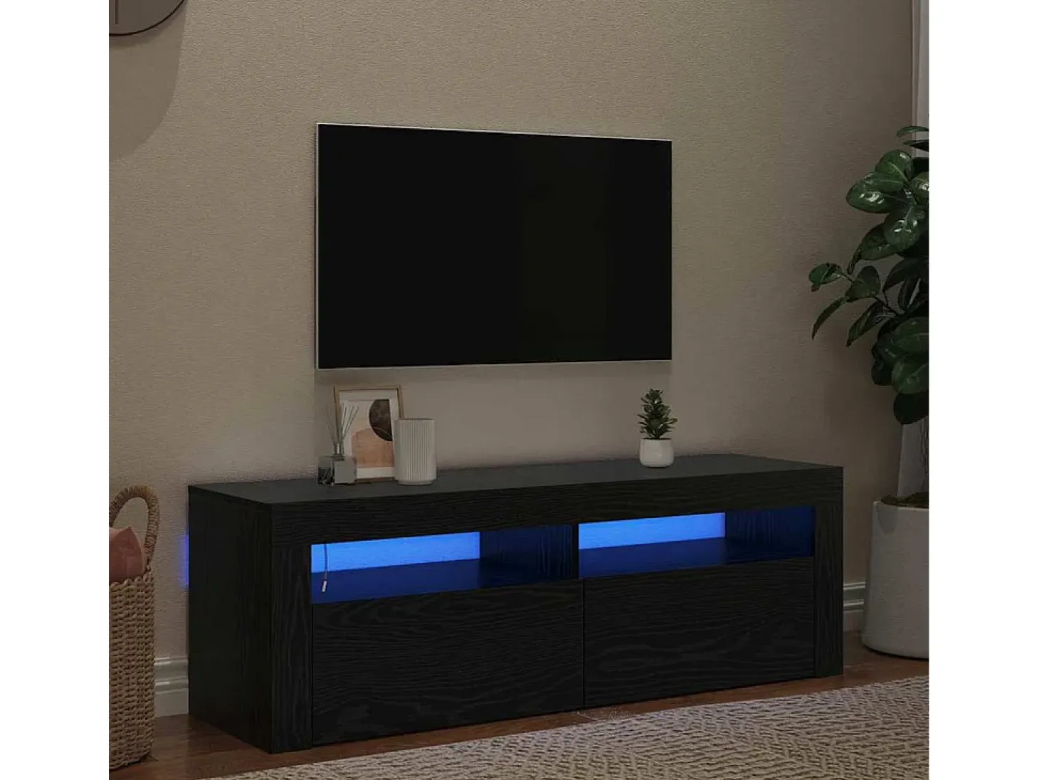 Gabinete de TV Negro 120 x 35 x 40 cm Madera contrachapada