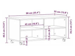 Gabinete de TV Negro 90 x 35 x 35 cm Madera contrachapada