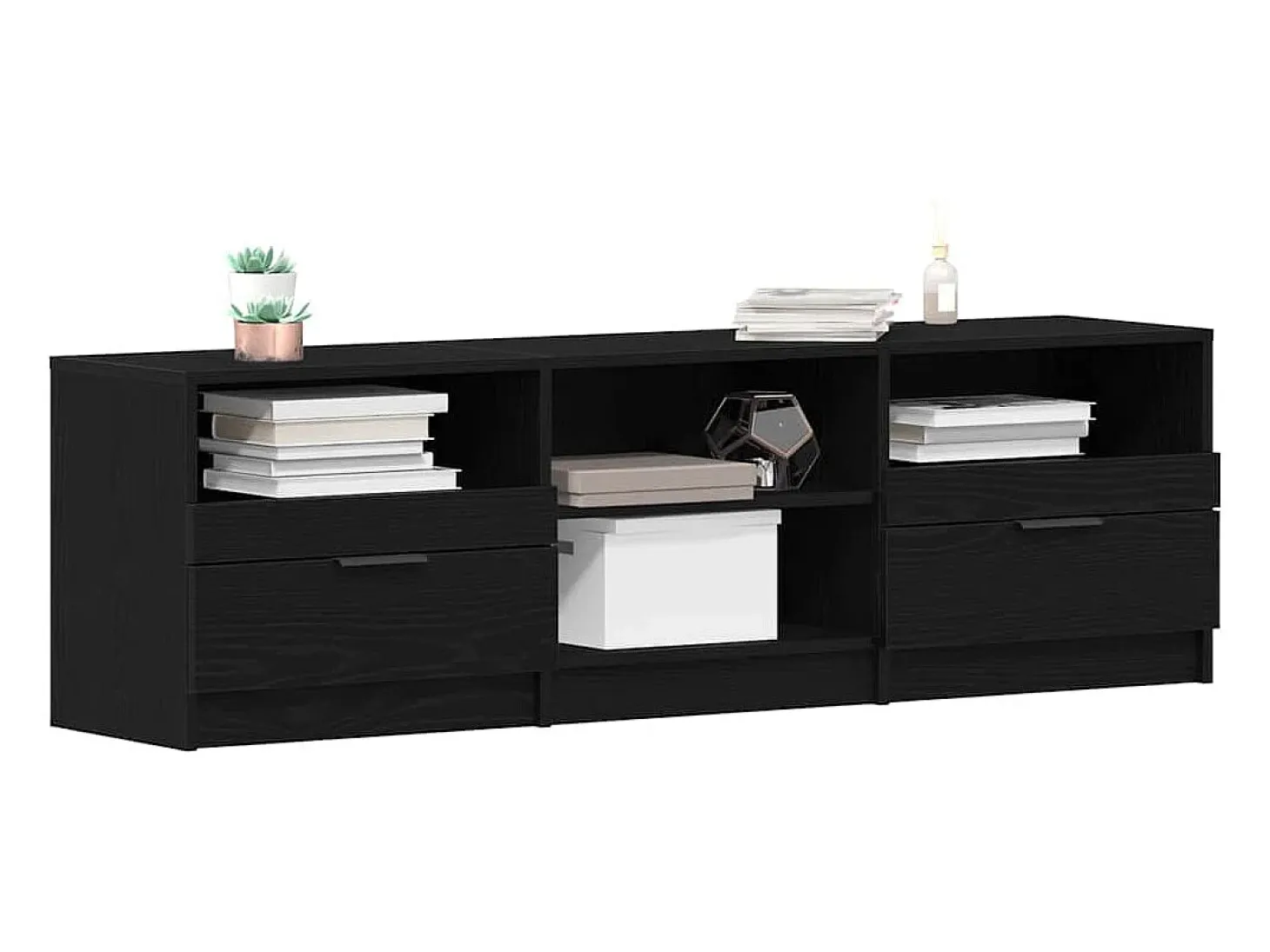 Gabinete de TV Negro 150 x 33.5 x 45 cm Madera contrachapada