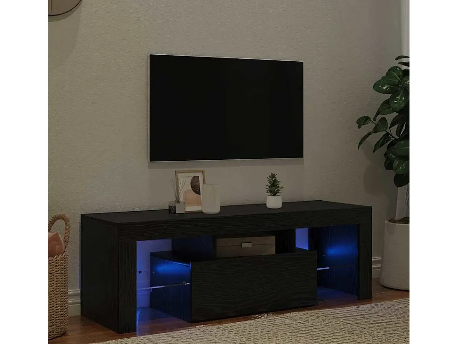 Gabinete de TV Negro 120 x 35 x 40 cm Madera contrachapada
