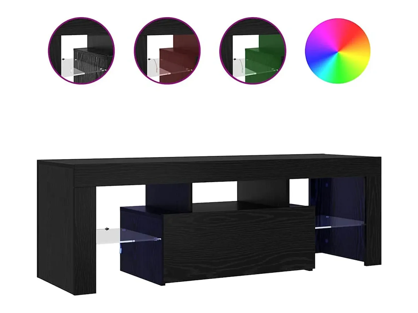 Gabinete de TV Negro 120 x 35 x 40 cm Madera contrachapada