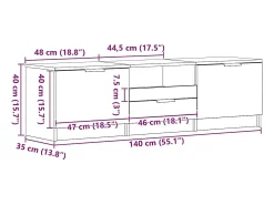 Gabinete de TV Negro 140 x 35 x 40 cm Madera contrachapada