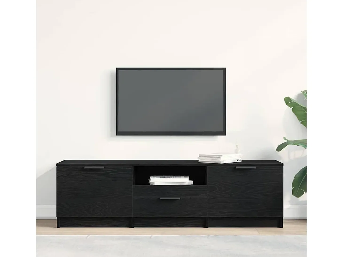 Gabinete de TV Negro 140 x 35 x 40 cm Madera contrachapada