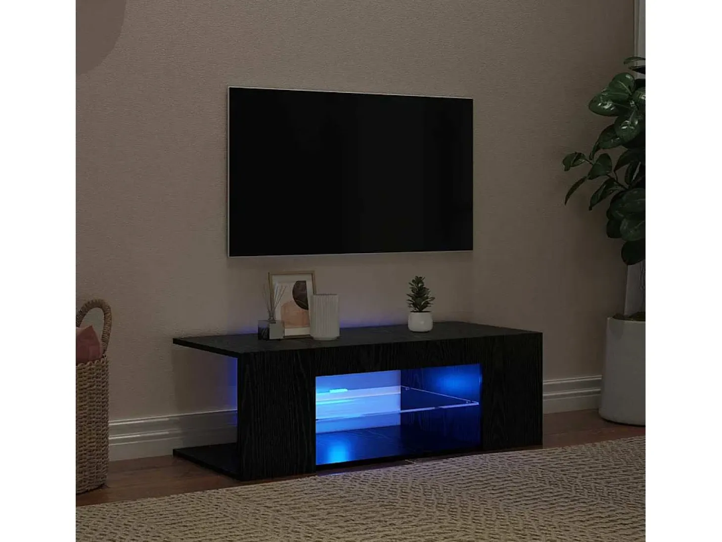 Gabinete de TV Negro 90 x 39 x 30 cm Madera contrachapada