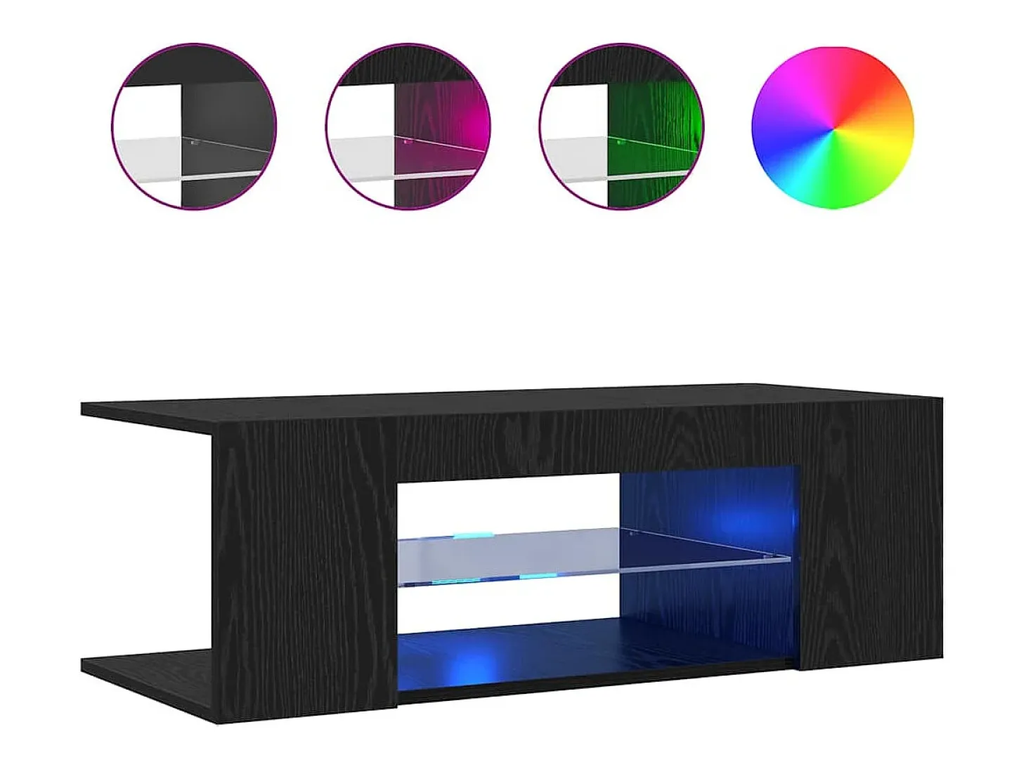 Gabinete de TV Negro 90 x 39 x 30 cm Madera contrachapada