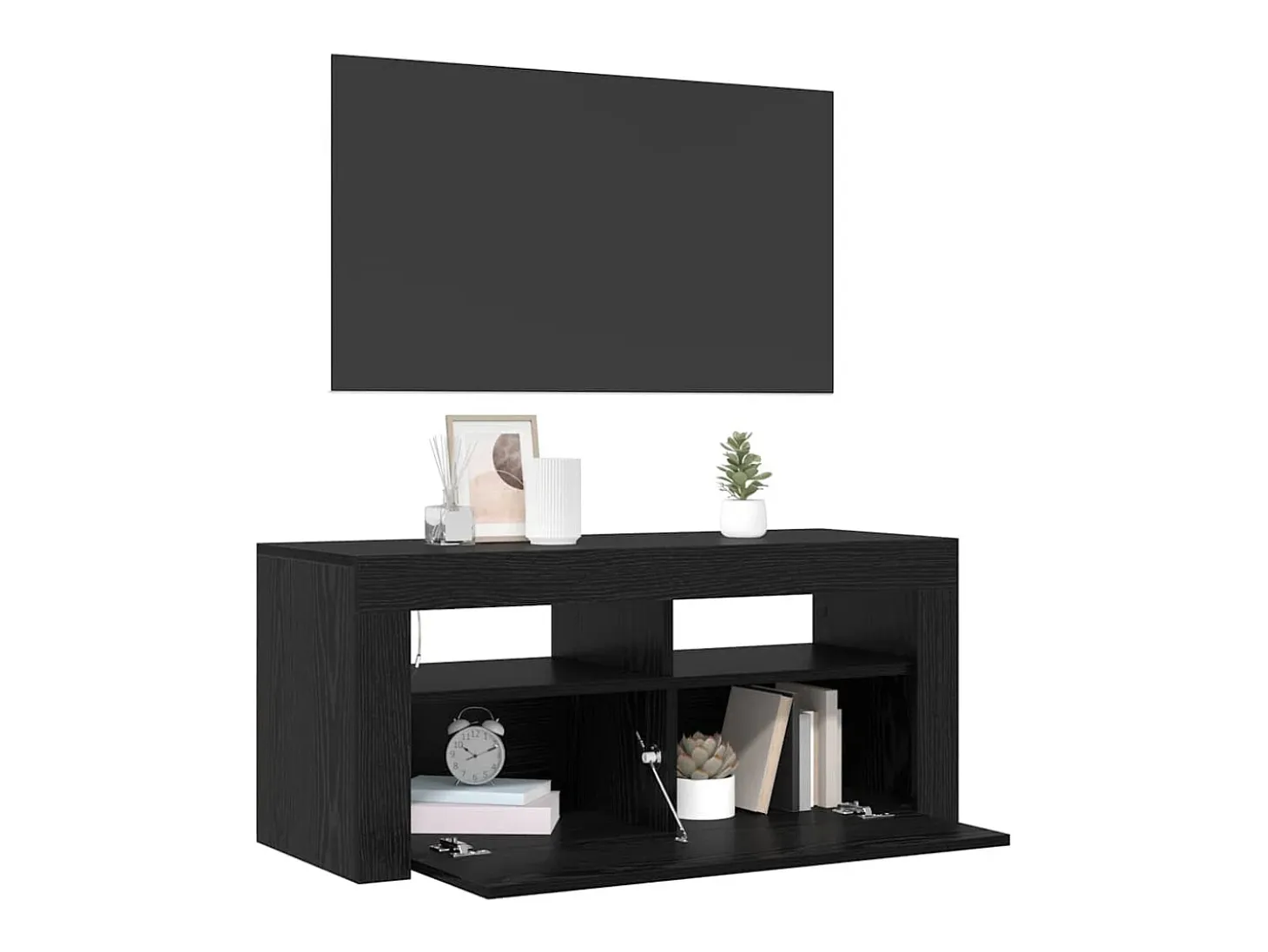 Gabinete de TV Negro 90 x 35 x 40 cm Madera contrachapada