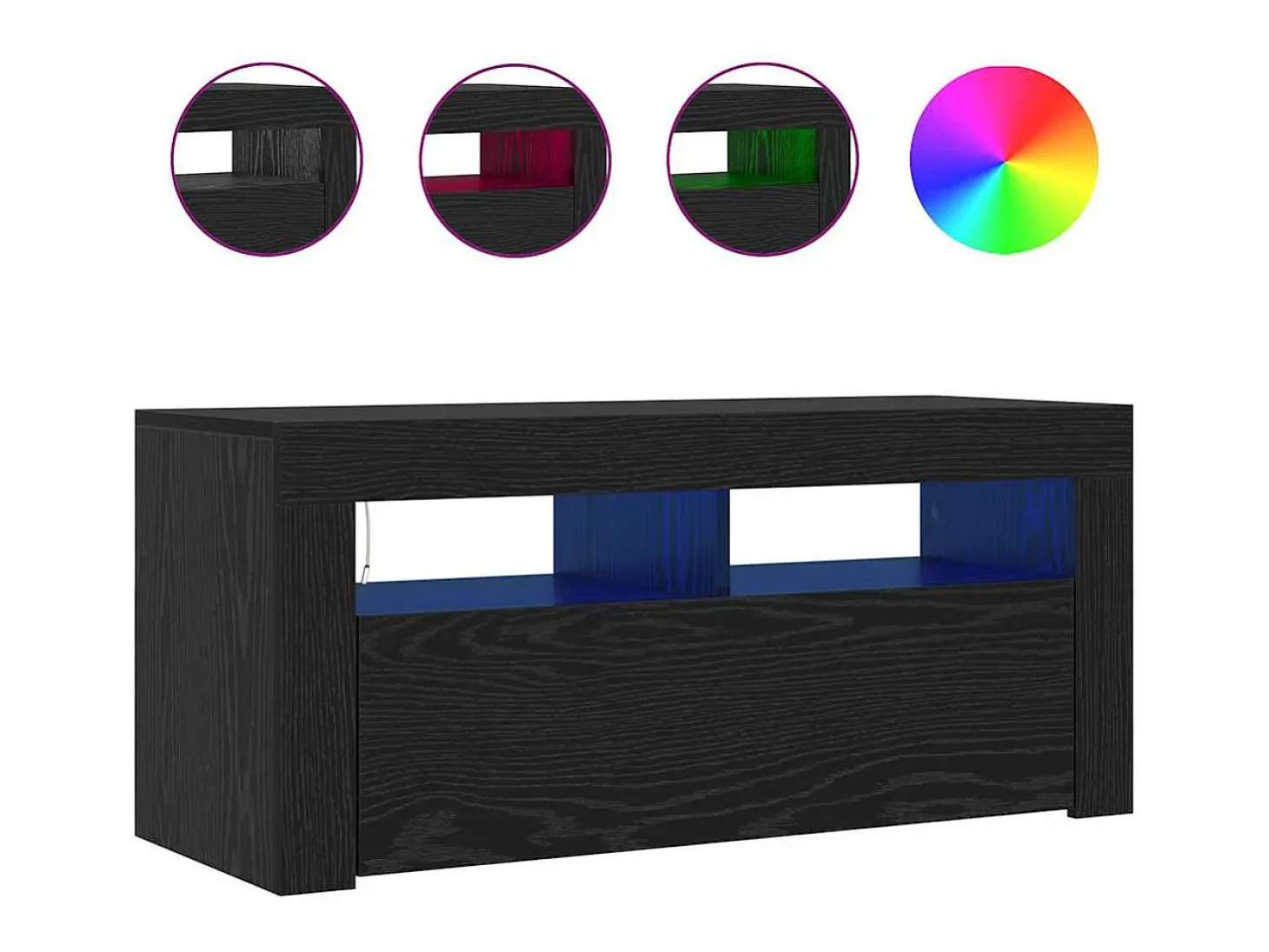 Gabinete de TV Negro 90 x 35 x 40 cm Madera contrachapada